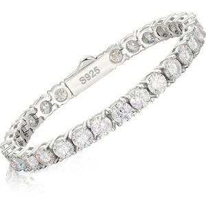 Certified 15 ct Diamond Moissanite 18k Tennis Bracelet